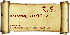 Kalocsay Vitália névjegykártya